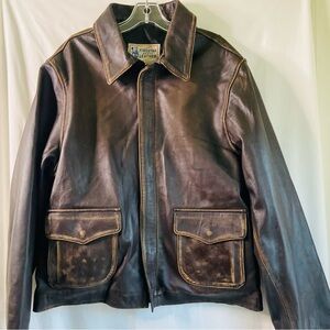 FIVE STAR Men's Distressed Brown Leather Jacket. NWOT